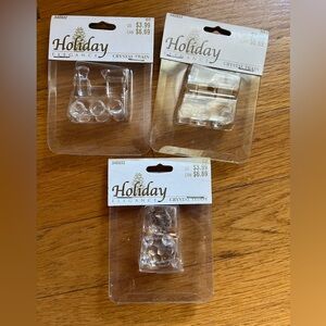 3 Holiday Elegance Crystal 2 Train 1 Teddy Bear New
